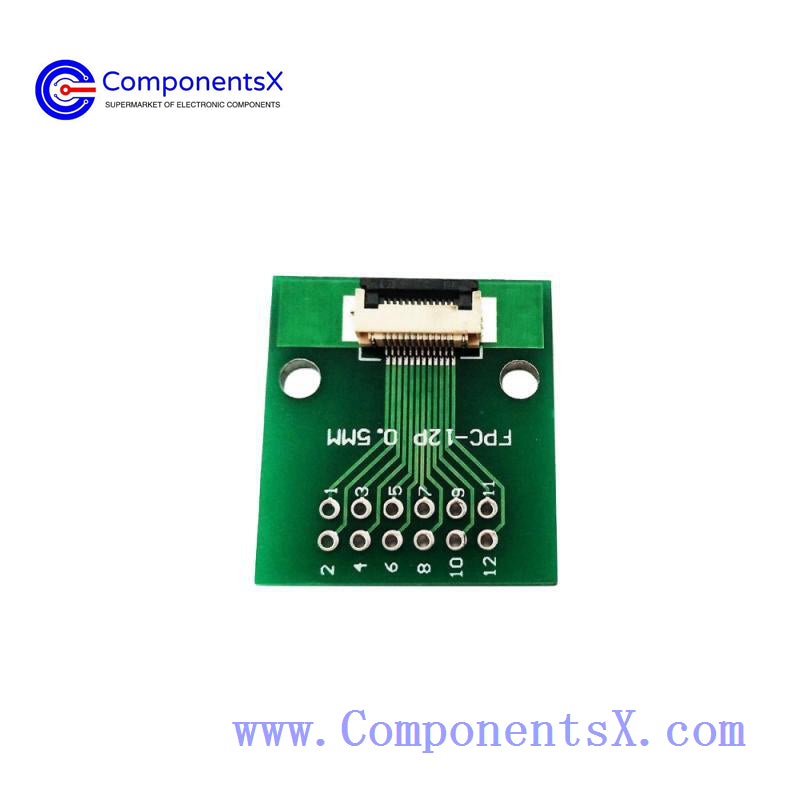 FPC 12PIN adapter board FFC to 2.54 through hole solder with 0.5 pitch seat screen test board