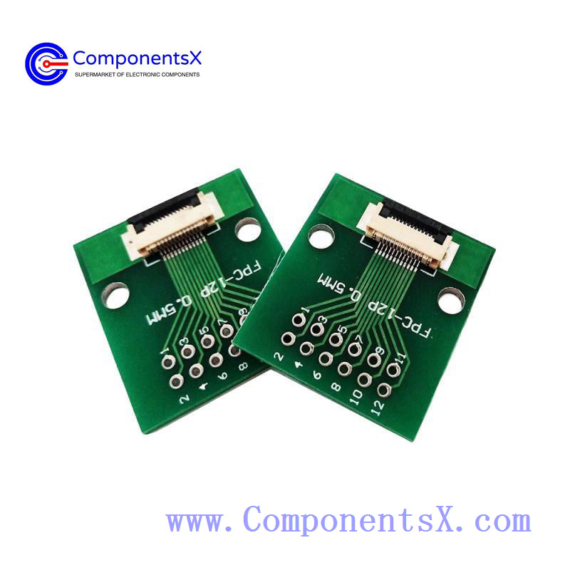 FPC 12PIN adapter board FFC to 2.54 through hole solder with 0.5 pitch seat screen test board