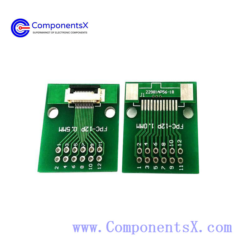 FPC 12PIN adapter board FFC to 2.54 through hole solder with 0.5 pitch seat screen test board