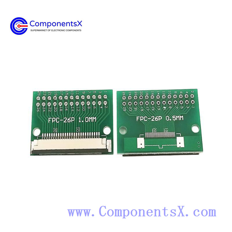 FPC 26PIN adapter board FFC to 2.54 through hole Solder with 0.5/1.0mm pitch Connector screen test board