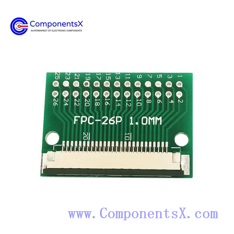 FPC 26PIN adapter board FFC to 2.54 through hole Solder with 0.5/1.0mm pitch Connector screen test board