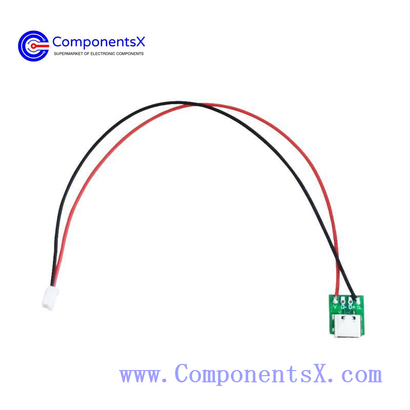 Micro-USB Type-C  Female base adapter plate, soldered terminal wire to XH2.54 PH2.0 power interface test board