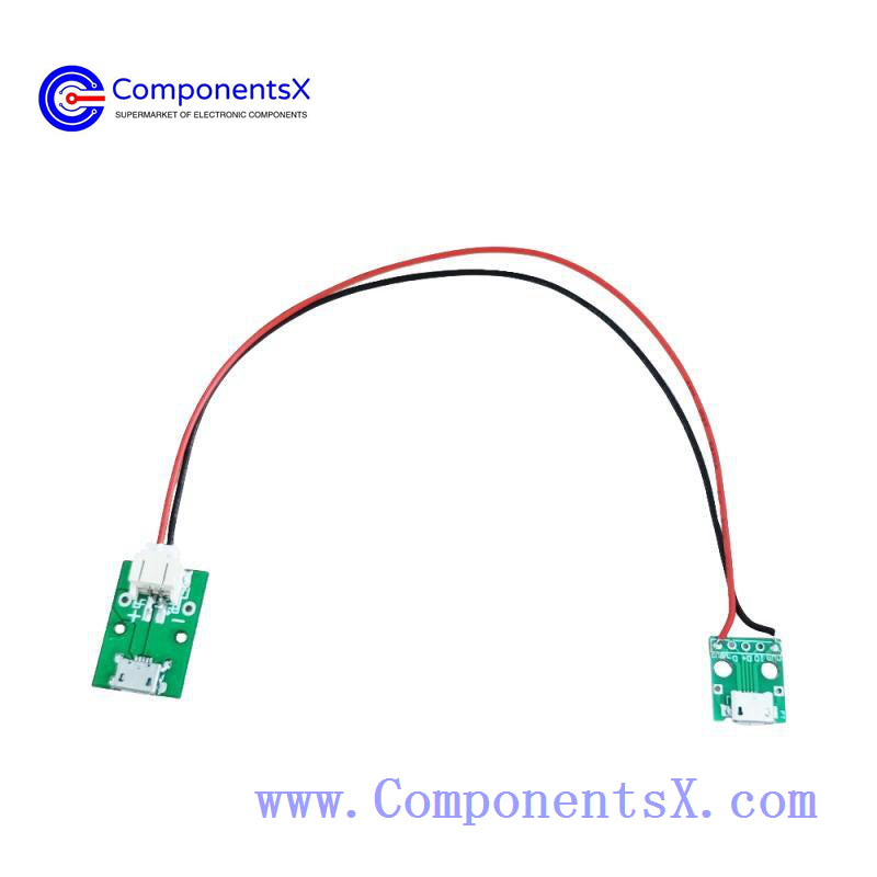 Micro-USB Type-C  Female base adapter plate, soldered terminal wire to XH2.54 PH2.0 power interface test board