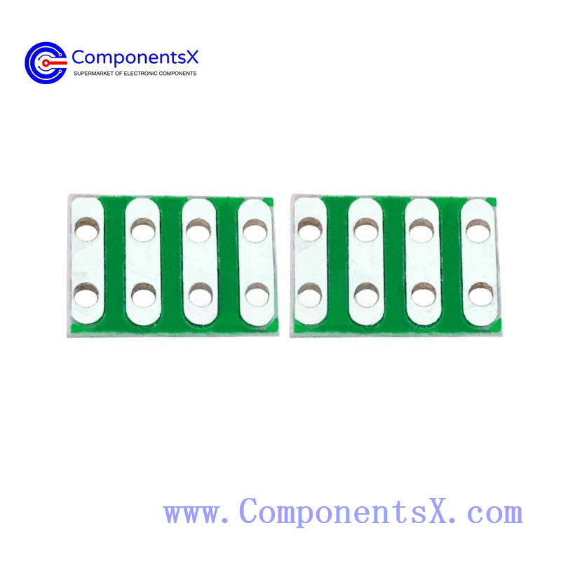 Double-sided 4-wire conduction 4PIN wiring board 7*10mm 1.0 thick green oil spray tin circuit board data line wiring