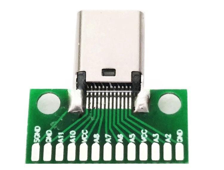 TYPE-C female test board double-sided front and back pin header 24P female USB3.1 data cable adapter board