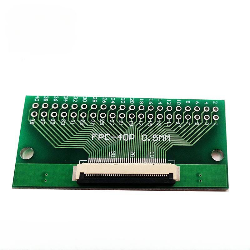 FPC 40PIN adapter board FFC to 2.54 through hole has been welded with 0.5 pitch seat screen test board