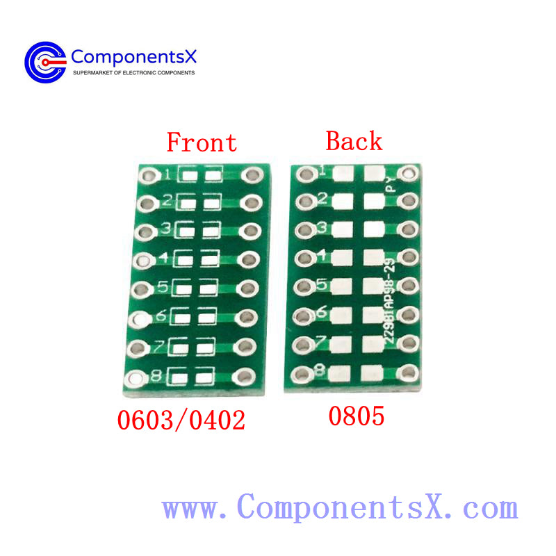 SMD to DIP 0805 0603 0402 SMT to DIP capacitor Resistor LED SMT adapter board