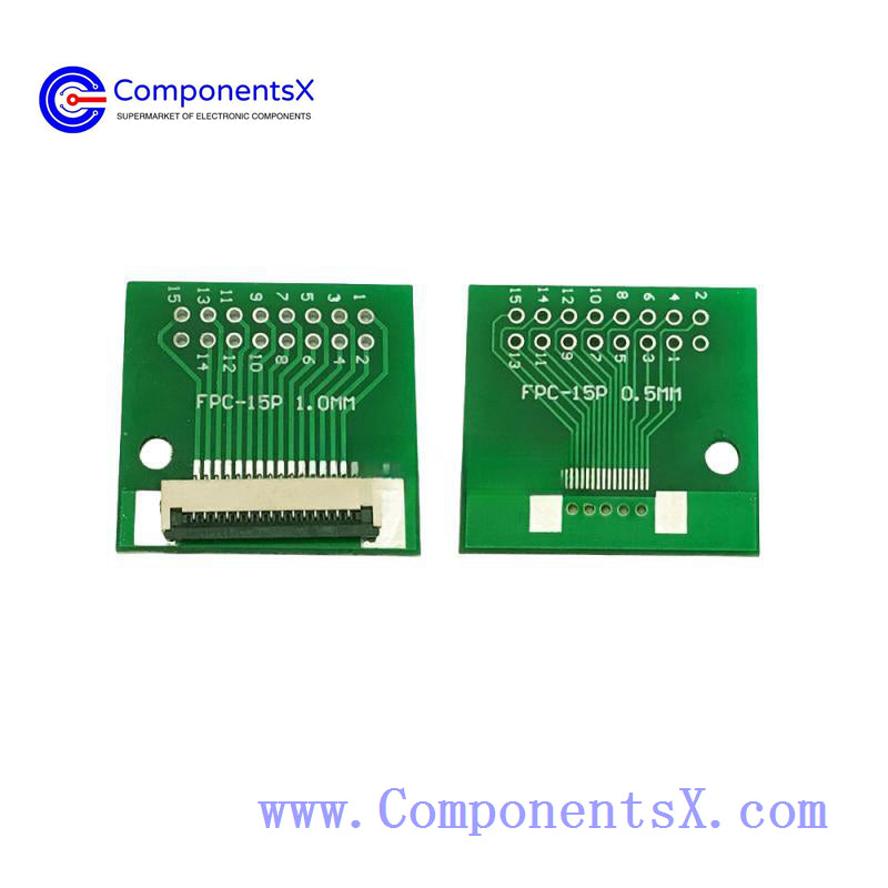 FPC 15 PIN adapter board FFC to 2.54 through hole  with 1.0mm/0.5mm pitch seat screen test board