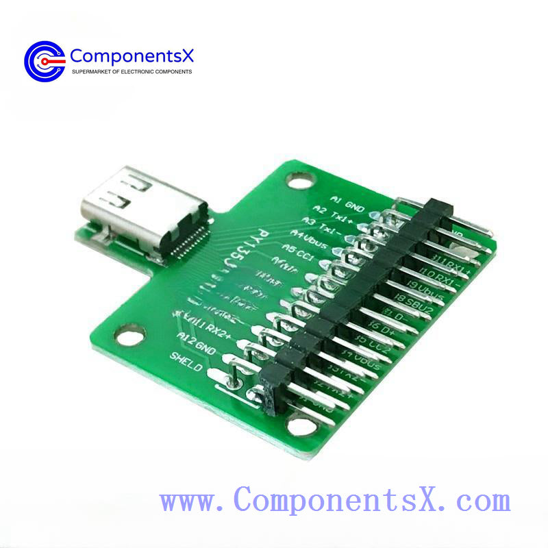 Double-sided reversible TYPE-C female test board USB 3.1 with PCB board 24P female connector with pin header