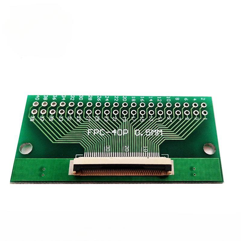 FPC 40PIN adapter board FFC to 2.54 through hole has been welded with 0.5 pitch seat screen test board