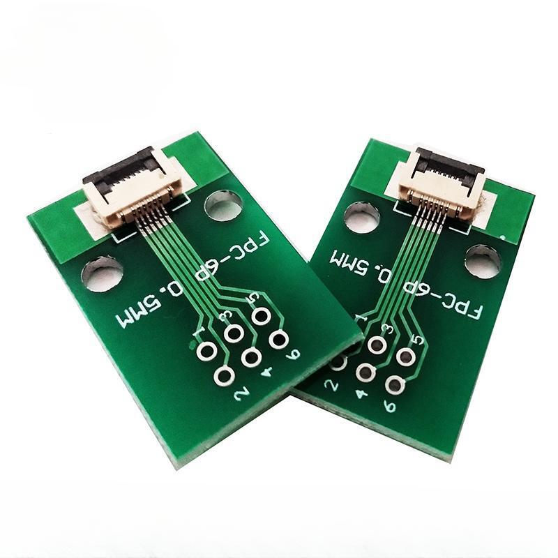 FPC 6PIN adapter board FFC to 2.54 through hole has been welded with 0.5 pitch seat screen test board