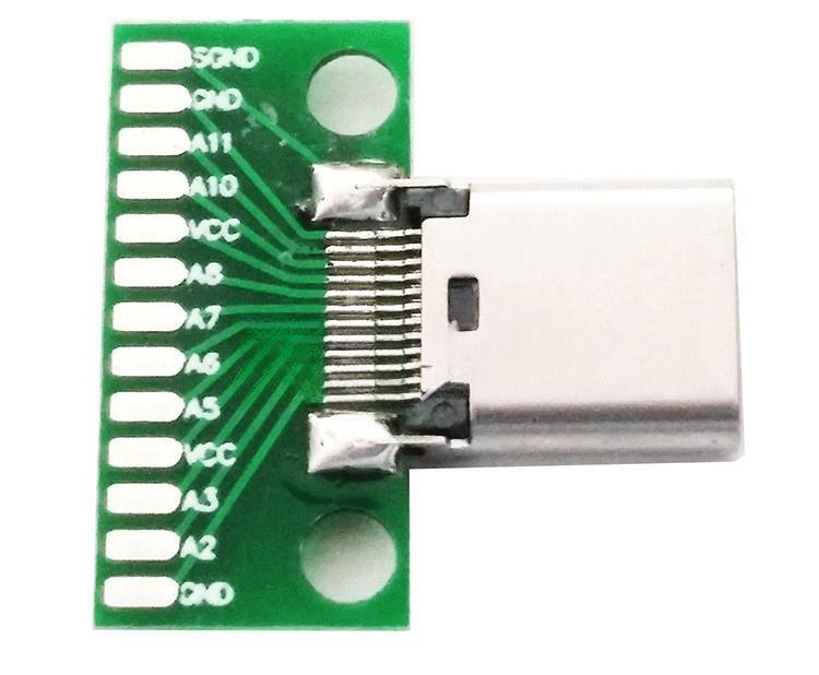 TYPE-C female test board double-sided front and back pin header 24P female USB3.1 data cable adapter board