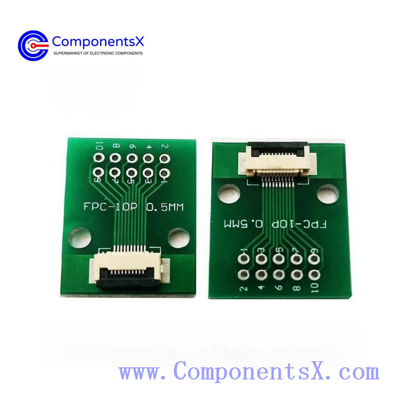 FPC 10PIN adapter board FFC to 2.54 through hole has been welded with 0.5 pitch seat screen test board