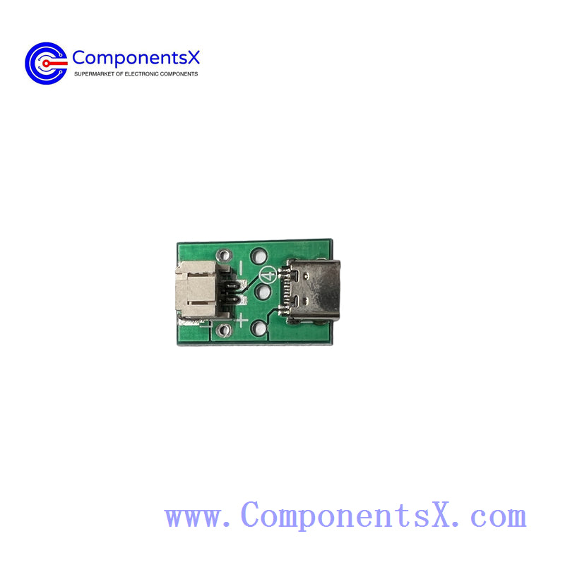 TYPE-C female base adapter plate, soldered terminal wire to XH2.54 PH2.0 power interface test board