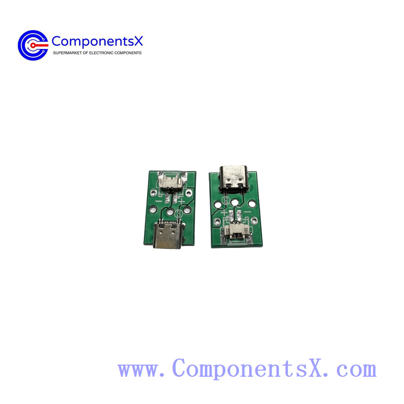 TYPE-C female base adapter plate, soldered terminal wire to XH2.54 PH2.0 power interface test board