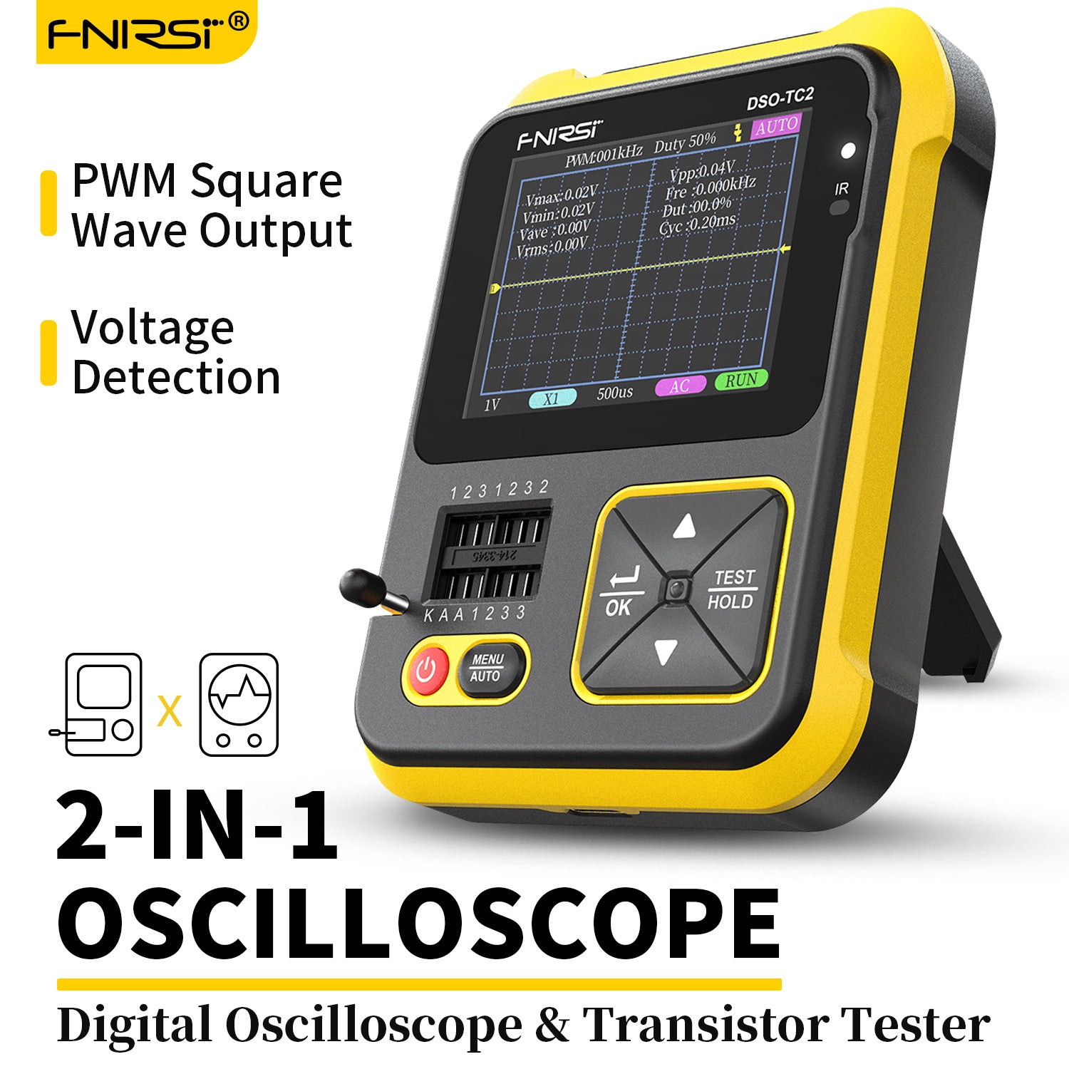 FNIRSI handheld digital oscilloscope LCR meter two-in-one DSO-TC2 portable electronic DIY testing teaching