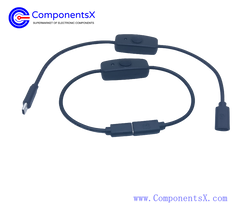 Raspberry Pi 4b high current switch cable Type-c male and female extension power cable with indicator light