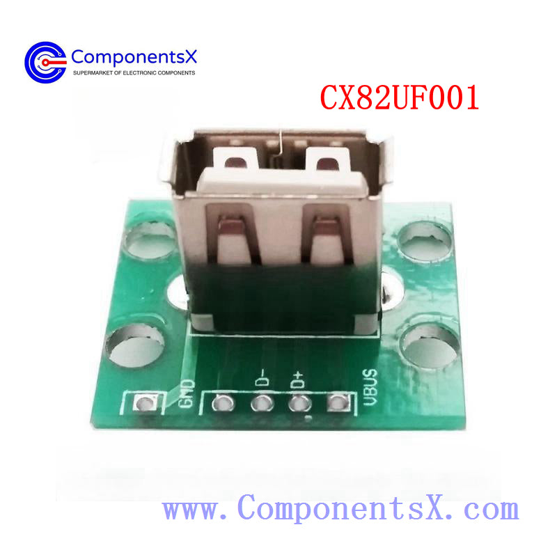 90 degree USB female socket with PCB board USB female A female USB2.0 female socket has been soldering