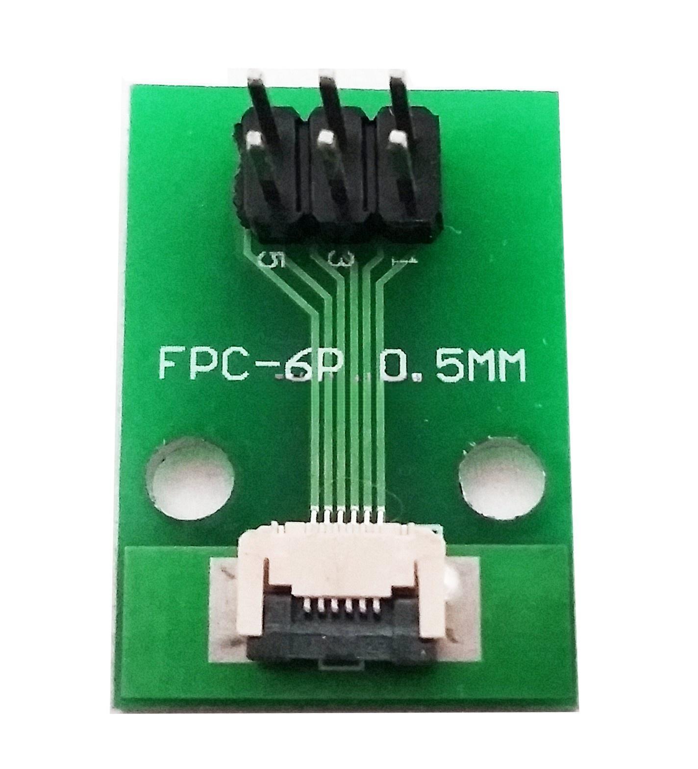 FPC 6PIN adapter board FFC to 2.54 through hole has been welded with 0.5 pitch seat screen test board